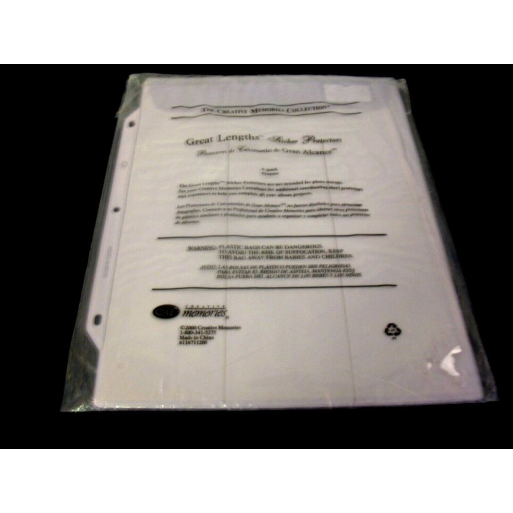 Creative Memories Sticker Protectors Gr Lengths For Storage Binder Set 6 New